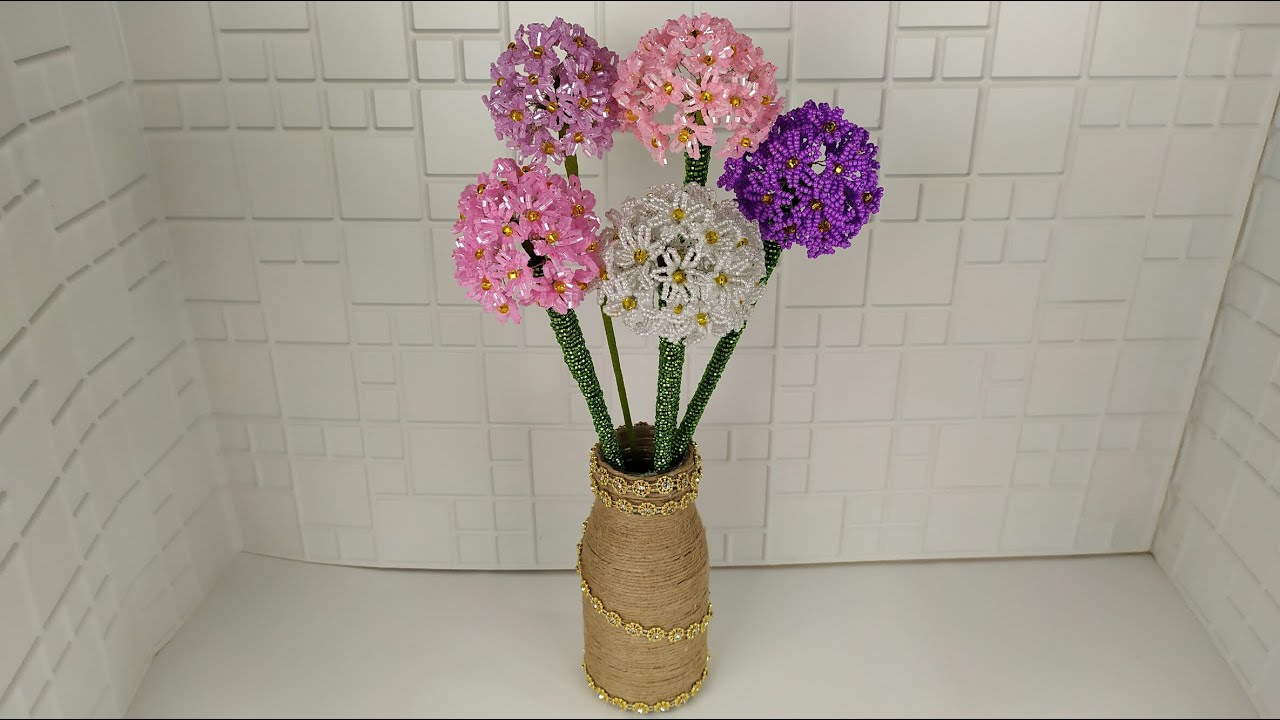 Цветы из бисера. 2 часть. Декоративный ЛУК. Мастер класс. Пошаговый МК для начинающих. смотреть онлайн