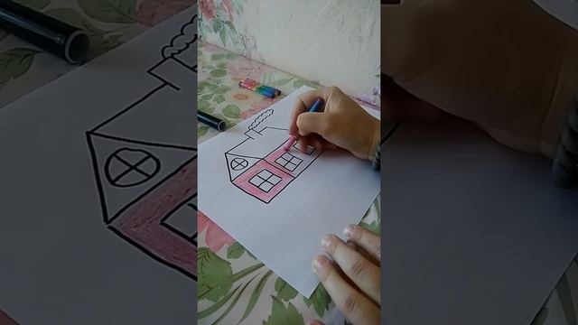 Рисуем дом! Простой способ нарисовать дом смотреть онлайн