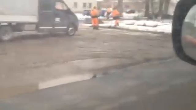 Не успели... Ремонт дороги в г. Спас-Клепики, 15 ноября 2016 смотреть онлайн