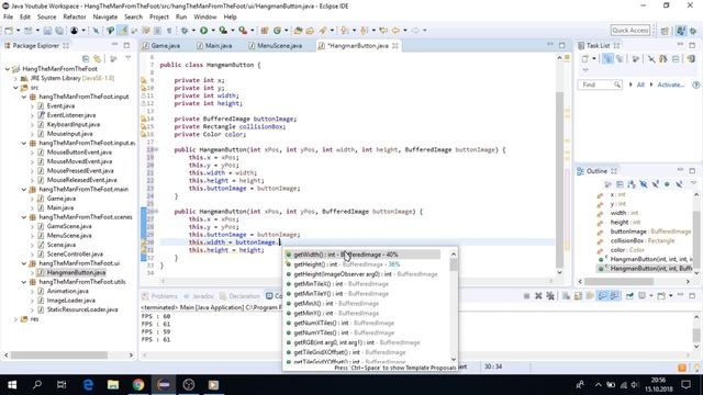 Java Game Programming - HangMan Part-7 (Button Menu Scene) смотреть онлайн