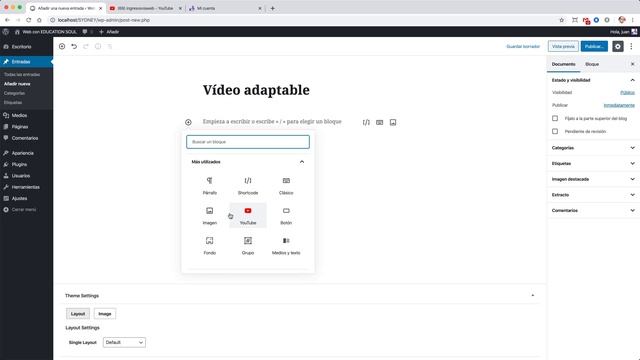 Plugin para insertar vídeos de Youtube en WordPress con botón de suscripción смотреть онлайн