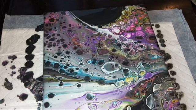 Fluid Art, Акриловая заливка: рисование с силиконом в технике перевернутый стакан. Acrylic Pouring смотреть онлайн