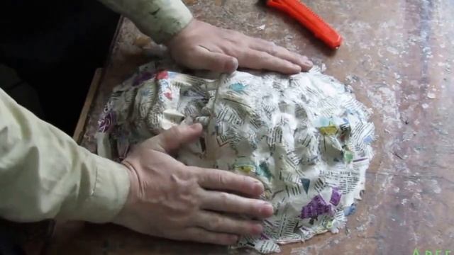 Маска льва из газеты и клейстера "папье маше" урок № 4 смотреть онлайн