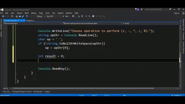 console calculater in c# смотреть онлайн