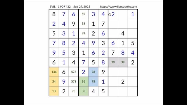 Live Sudoku EVIL Sep 27, 2023 смотреть онлайн