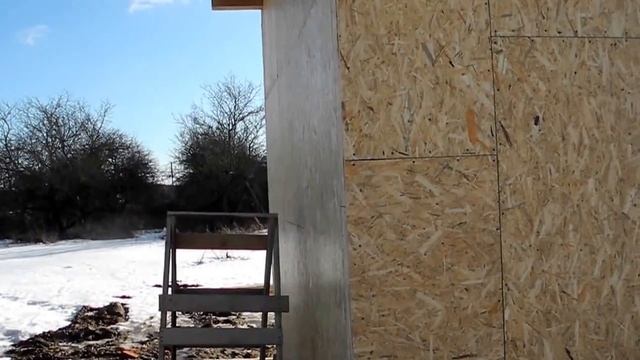 Каркасная хозпостройка - 14 - обшивка наружных стен ОСП смотреть онлайн