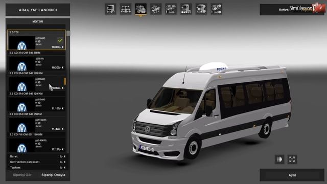 Euro Truck Simulator 2 - Volkswagen Crafter Minibüsü смотреть онлайн