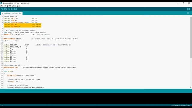 Arduino Ethernet + LCD to display IP address смотреть онлайн