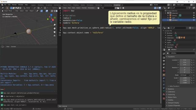 03 Tutorial de Scripting en Blender 2.8. Variables en Python смотреть онлайн