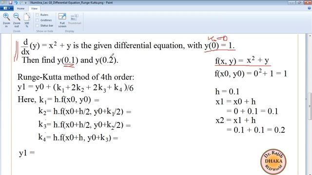 Numerical Analysis Lecture 18: Root of Differential Equation by Runge Kutta Method смотреть онлайн