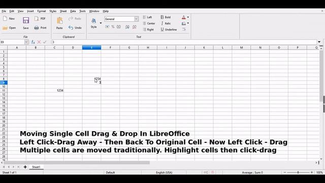 LibreOffice Move Cell By Drag Drop смотреть онлайн