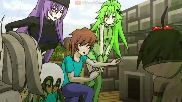 Steve & His Mob-Girl Harem Lives Together... (Minecraft Anime) смотреть онлайн