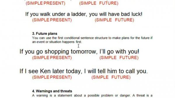 First Conditional 1st Grade