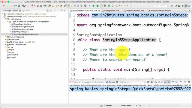 Spring framework Tutorial (012 Step 4 Using Spring Framework to Manage Dependencies) смотреть онлайн