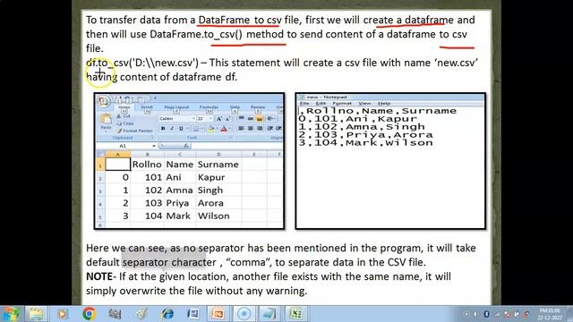 Importing and Exporting data between CSV files and Dataframes | Data Handling using Pandas 1 | IP смотреть онлайн