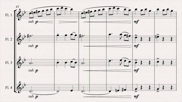 Carol of the Bells - for Flute Quartet - ♪ Sheet Music ♪ смотреть онлайн