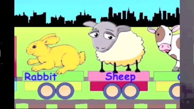 Learn Farm Animal Train - learning animals video for kids смотреть онлайн