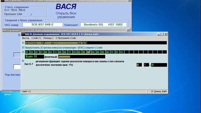 Вася диагност длинное кодирование Шкода Октавия А5 байты и их содержимое