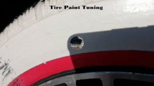 Tire Paint. Краска для шин. Отзывы - царапаем и обследуем белое колесо.