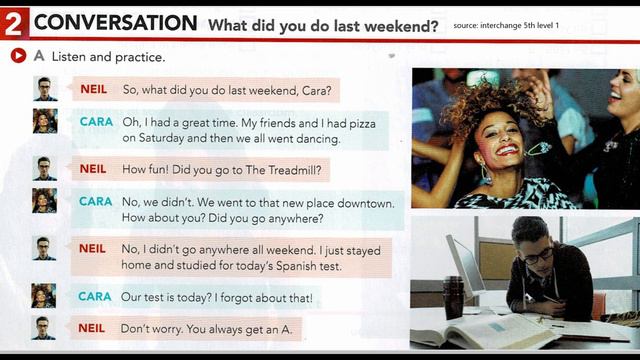 【過去形】What did you do last weekend?　interchange 5th level 1 Unit7 P44②会話解説 смотреть онлайн
