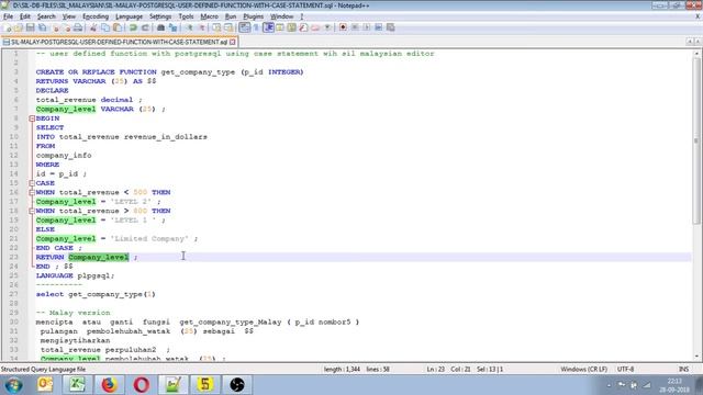 SIL_MALAY POSTGRESQL USER DEFINED FUNCTION WITH CASE STATEMENT смотреть онлайн
