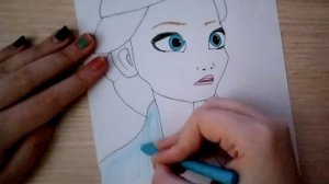 Рисую Эльзу из мультфильма Холодное сердце - Как нарисовать Эльзу