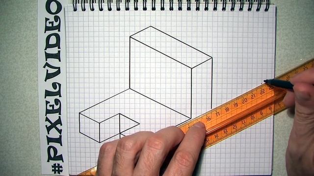 How to draw a three-dimensional 3d figure step by step #pixelvideo смотреть онлайн
