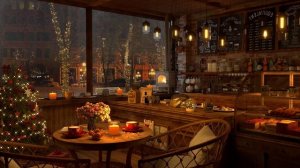 Winter Vibes at Cozy Coffee Shop 4K -  Jazz Instrumental Music for Studying.