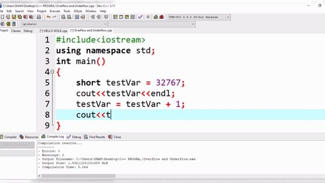 Program 02: Write a program that explains the concept of overflow and underflow. смотреть онлайн