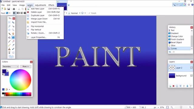 Chrome Text Effect in Paint.net смотреть онлайн