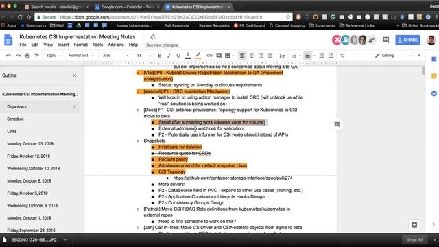 Kubernetes SIG Storage - CSI Implementation Workgroup 20181015 смотреть онлайн