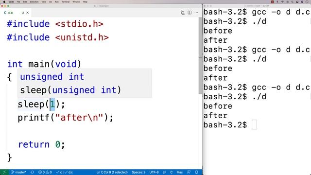 sleep() and usleep() functions | C Programming Tutorial смотреть онлайн