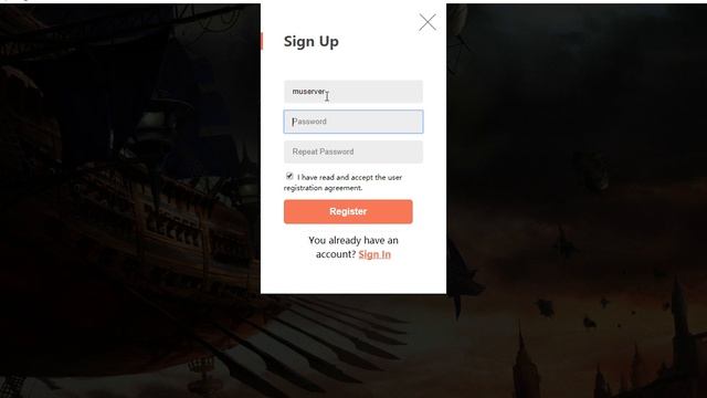 Index.php para Mini Cliente MuWeb (Registro) смотреть онлайн