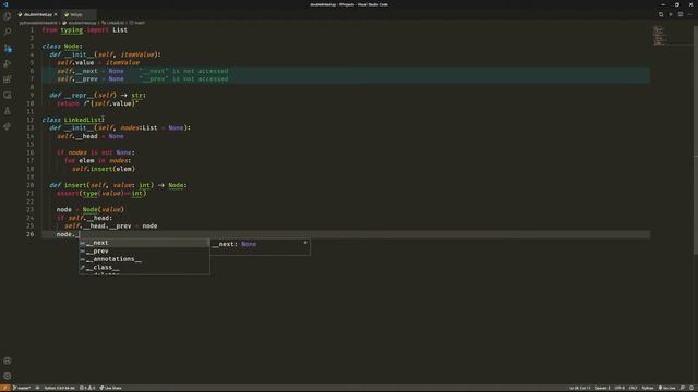 Learning Python Classes by Implementing Double Linked Lists смотреть онлайн