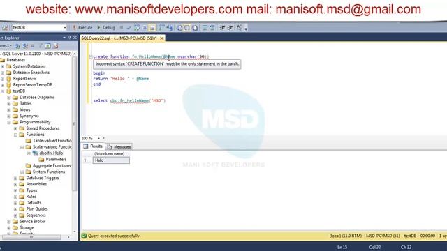 SQL server in Tamil Part 32 - User Defined Functions смотреть онлайн