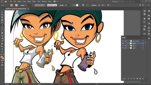 Graffiti Character Speed art(Adobe Illustrator) смотреть онлайн