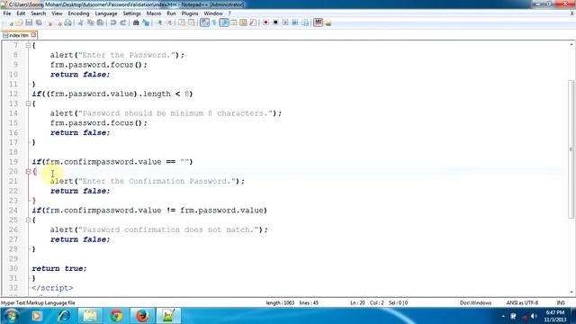 JavaScript Tutorial Password Validation, Check length & confirm password смотреть онлайн