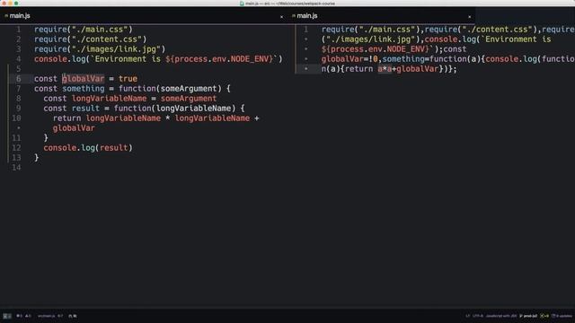 Webpack - Ep. 21 - Javascript Minification and Mangling with Babel and Uglify смотреть онлайн