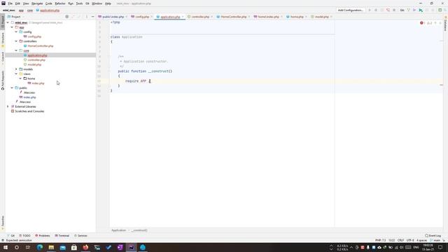 PHP Mini MVC 02 - configuration and skeleton part 1 смотреть онлайн