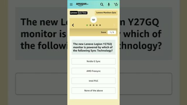 Amazon Lenovo Monitors Quiz Today || Answer and Win a Lenovo Legion monitor смотреть онлайн