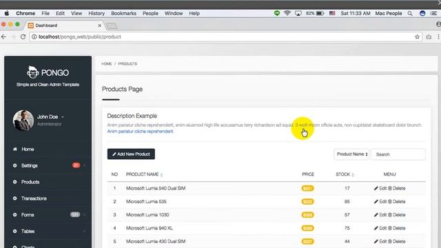 Free Download Pongo Laravel Admin Template + User Management + CRUD смотреть онлайн