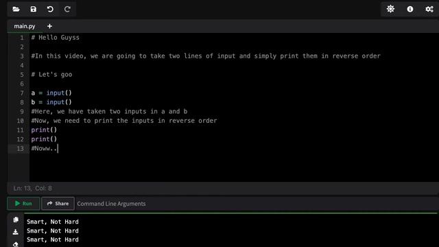 Print in Reverse Order Program - Python смотреть онлайн