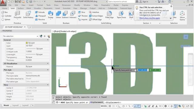 สร้าง 3D Text ใน AutoCAD 3D смотреть онлайн
