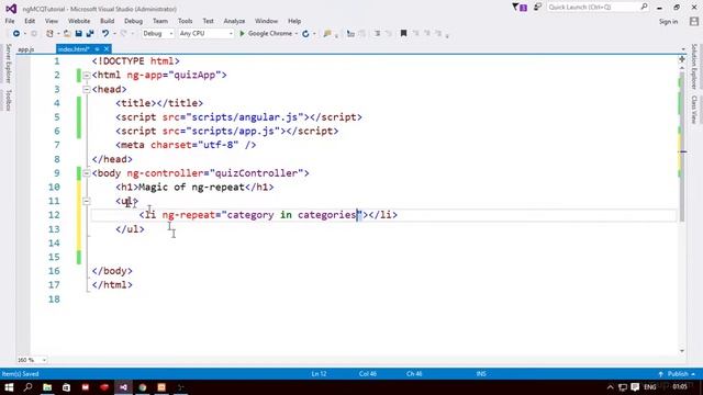 Create Quiz Application with Angular: ng-repeat directive смотреть онлайн