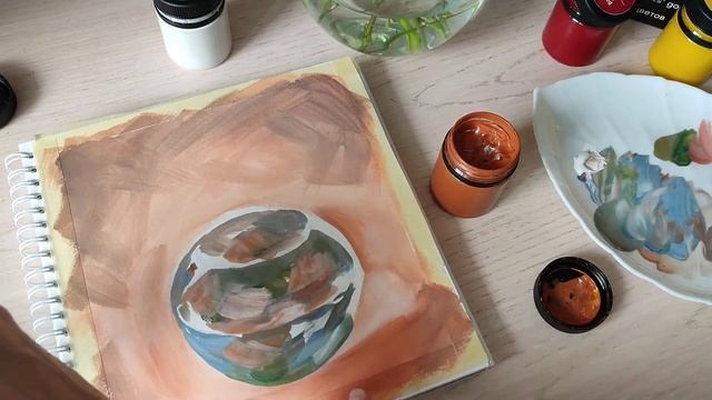Букетик с натуры гуашью. смотреть онлайн