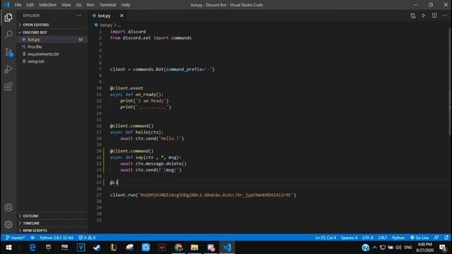 How to make Say and Echo Commands in your Discord Bot With Python | ازاي اخلي البوت يقول نفس الكلام смотреть онлайн