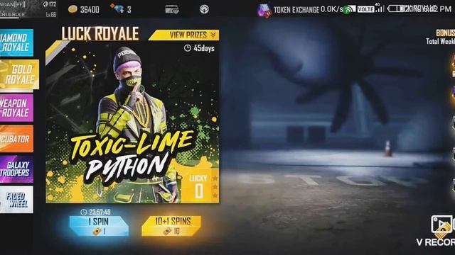 I GOT TOXIC LIME PYTHON BUNDLE FROM GOLD ROYAL || LUCKY 200 TRICK || FREE FIRE REAR ITEM TRICK || смотреть онлайн