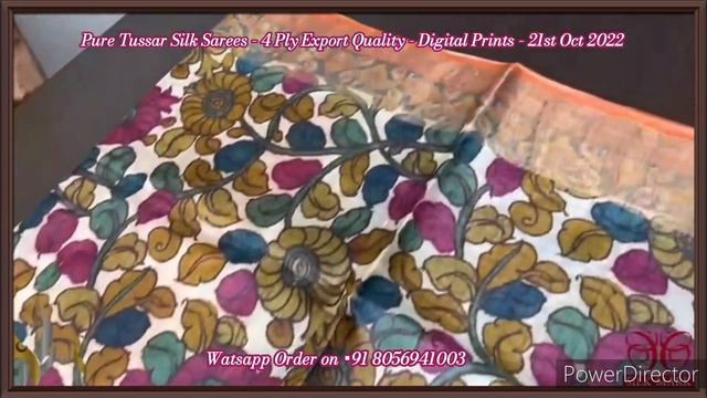 4 Ply Export Quality Pure Tussar Silk Sarees | Digital Printed | Silkmark Certified смотреть онлайн