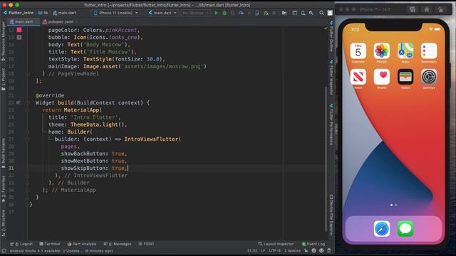 Как сделать Intro страницы на Flutter смотреть онлайн
