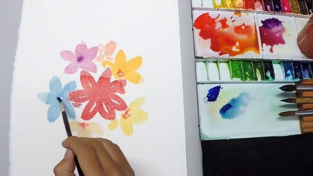 [LVL1] Watercolor Tutorial : Painting Easy Simple Flowers смотреть онлайн